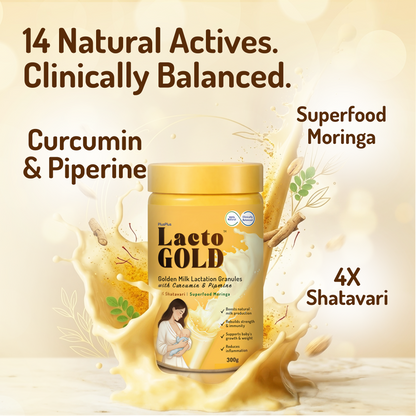 LactoGold turmeric latte golden milk drink for nursing mothers